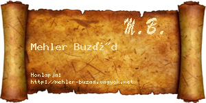 Mehler Buzád névjegykártya